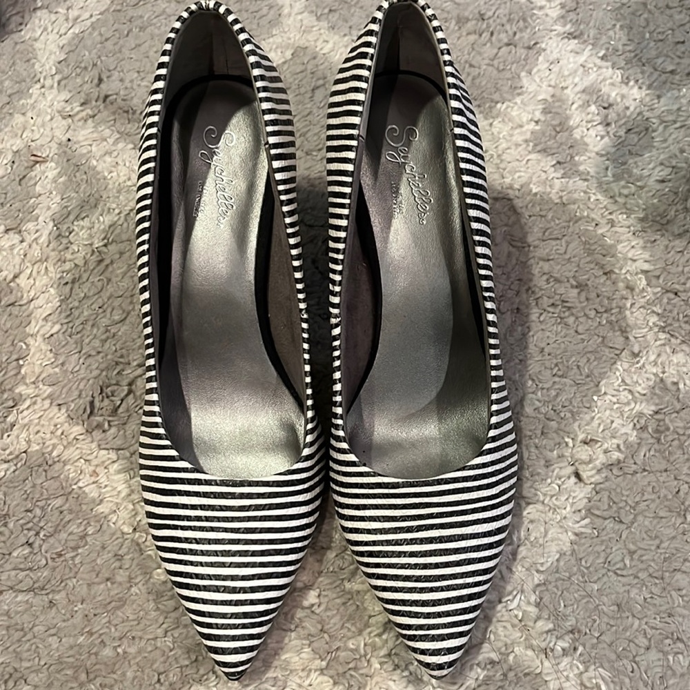 striped heels
